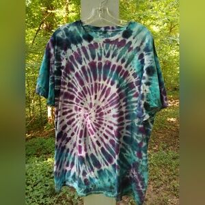Tie-Dye Spiral T-Shirt, Mans L., WOMENS‎ XL. Blue, Wht.,& Purple